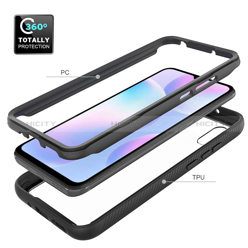 Coque Rebord Contour Silicone et Vitre Transparente Housse Etui 360 Degres ZJ4 pour Xiaomi Redmi 9AT Plus