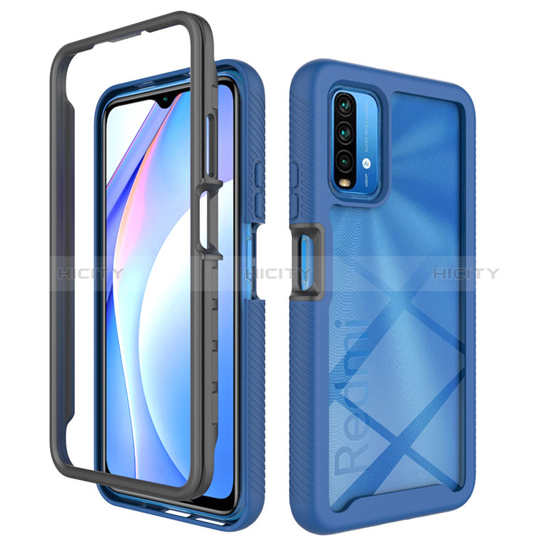 Coque Rebord Contour Silicone et Vitre Transparente Housse Etui 360 Degres ZJ4 pour Xiaomi Redmi 9T 4G Plus