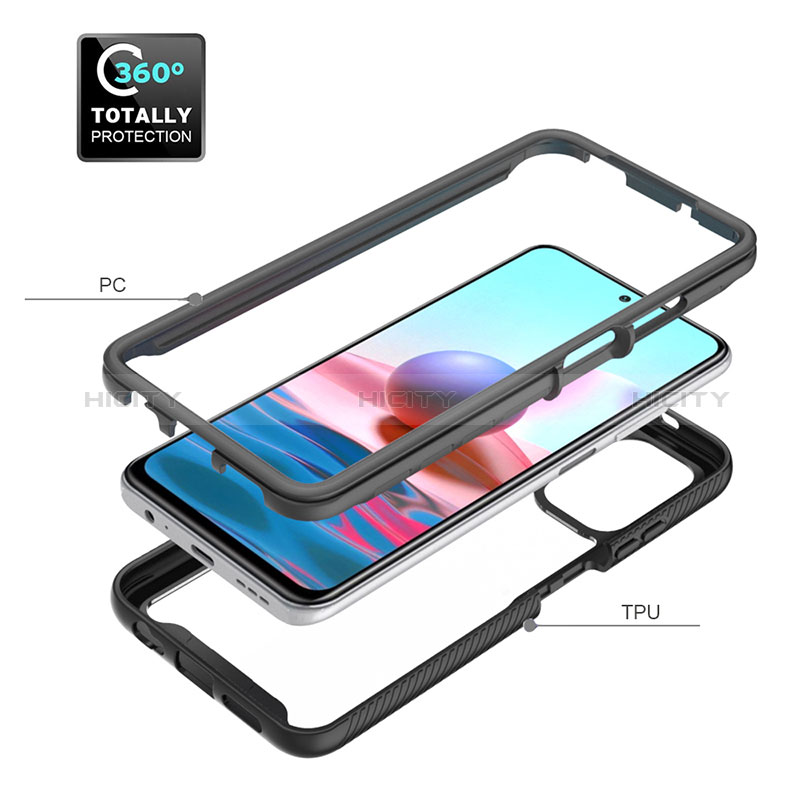 Coque Rebord Contour Silicone et Vitre Transparente Housse Etui 360 Degres ZJ4 pour Xiaomi Redmi Note 10 4G Plus