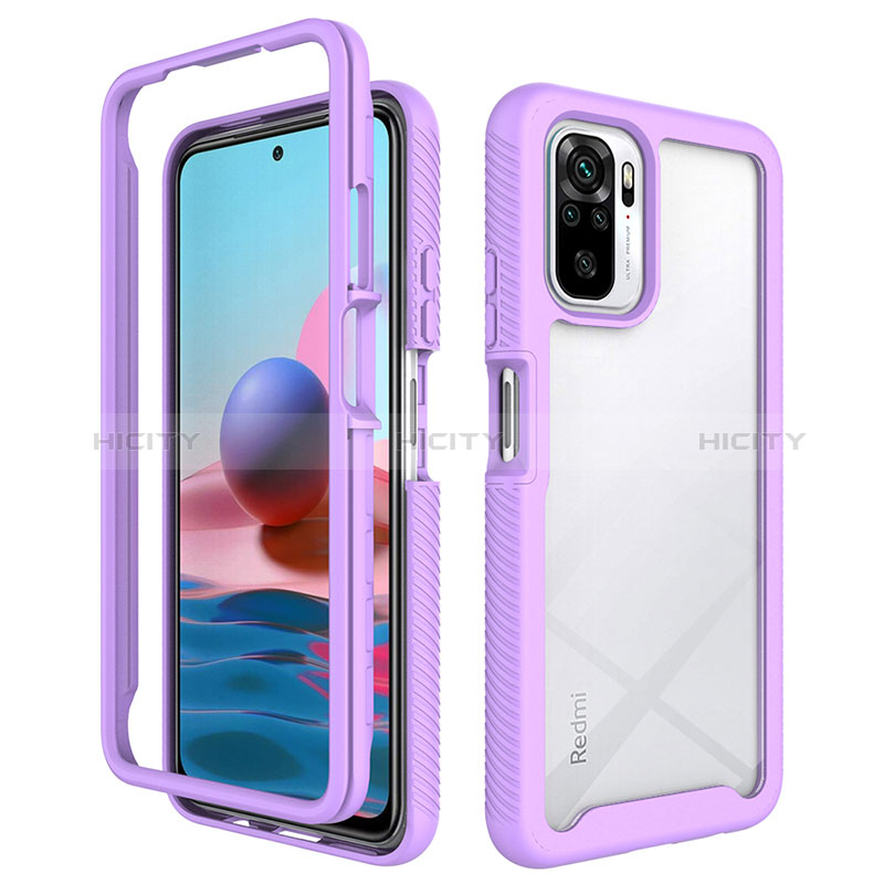 Coque Rebord Contour Silicone et Vitre Transparente Housse Etui 360 Degres ZJ4 pour Xiaomi Redmi Note 10 4G Plus