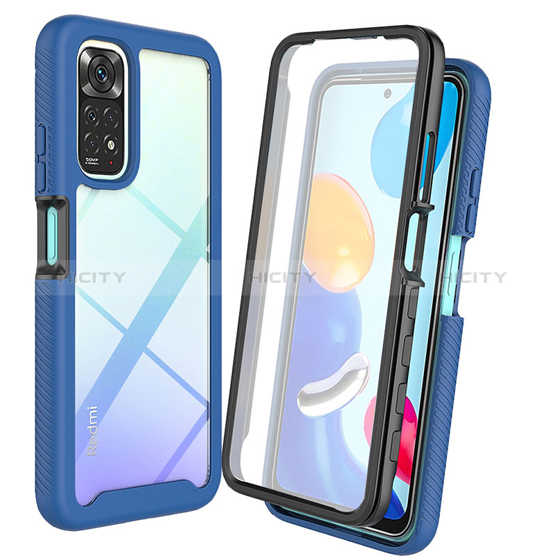 Coque Rebord Contour Silicone et Vitre Transparente Housse Etui 360 Degres ZJ4 pour Xiaomi Redmi Note 11 4G (2022) Plus