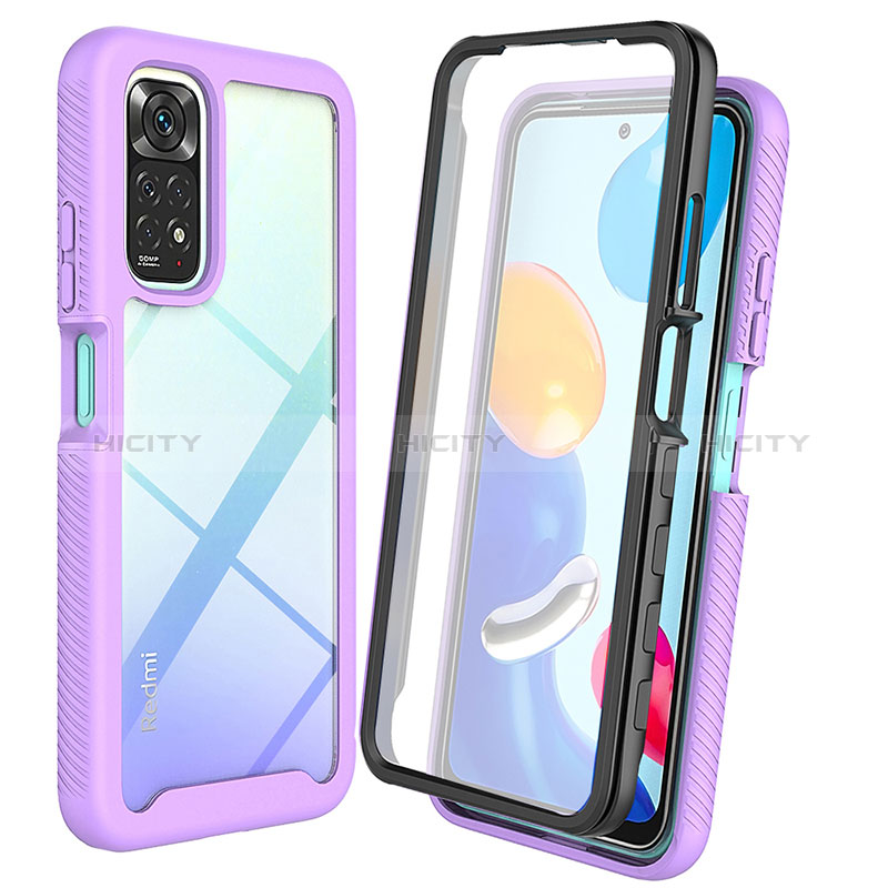 Coque Rebord Contour Silicone et Vitre Transparente Housse Etui 360 Degres ZJ4 pour Xiaomi Redmi Note 11 4G (2022) Plus