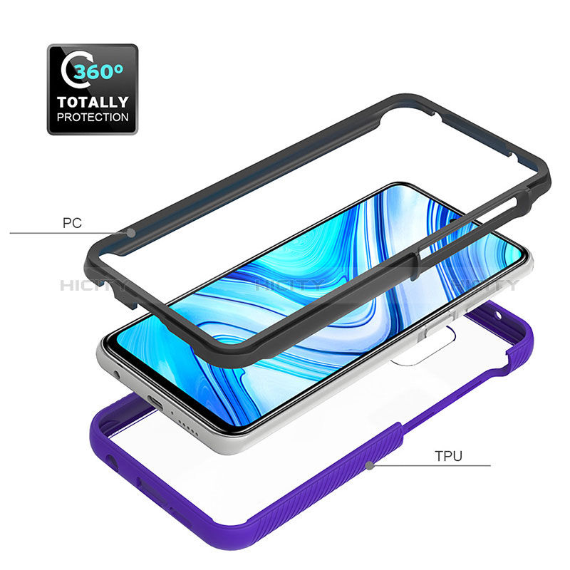 Coque Rebord Contour Silicone et Vitre Transparente Housse Etui 360 Degres ZJ4 pour Xiaomi Redmi Note 9S Plus