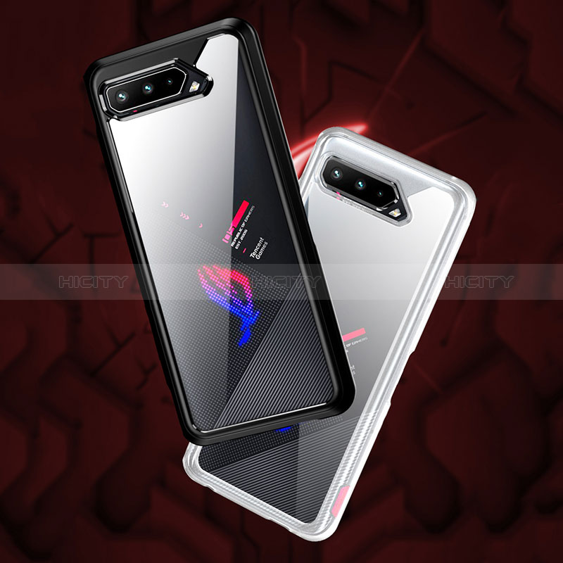 Coque Rebord Contour Silicone et Vitre Transparente Housse Etui 360 Degres ZJ5 pour Asus ROG Phone 5 Pro Plus