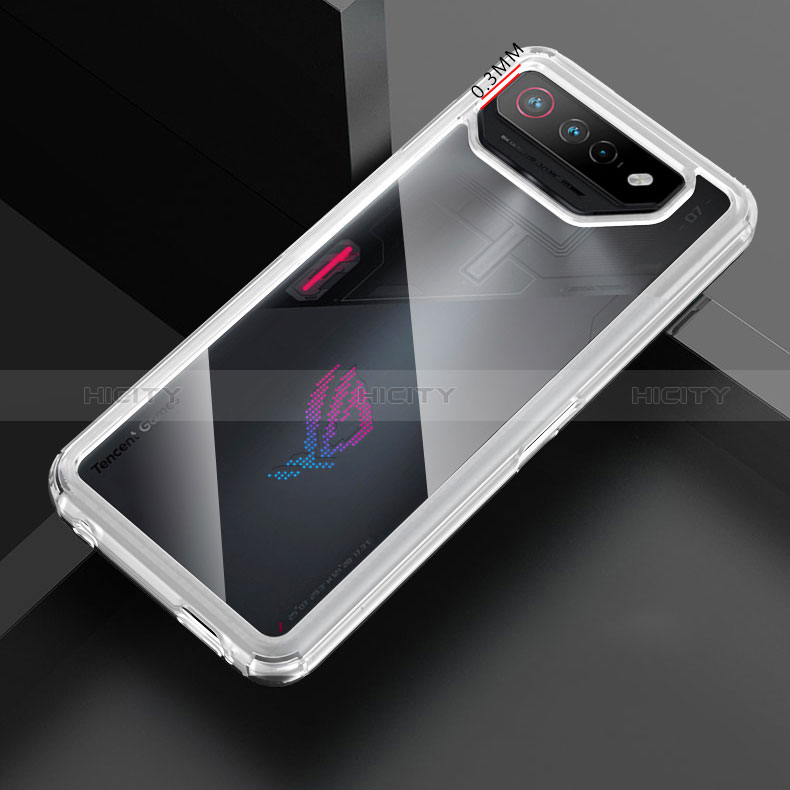 Coque Rebord Contour Silicone et Vitre Transparente Housse Etui 360 Degres ZJ5 pour Asus ROG Phone 7 Pro Plus