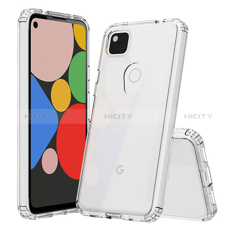 Coque Rebord Contour Silicone et Vitre Transparente Housse Etui 360 Degres ZJ5 pour Google Pixel 4a Clair Plus