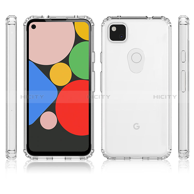 Coque Rebord Contour Silicone et Vitre Transparente Housse Etui 360 Degres ZJ5 pour Google Pixel 4a Plus