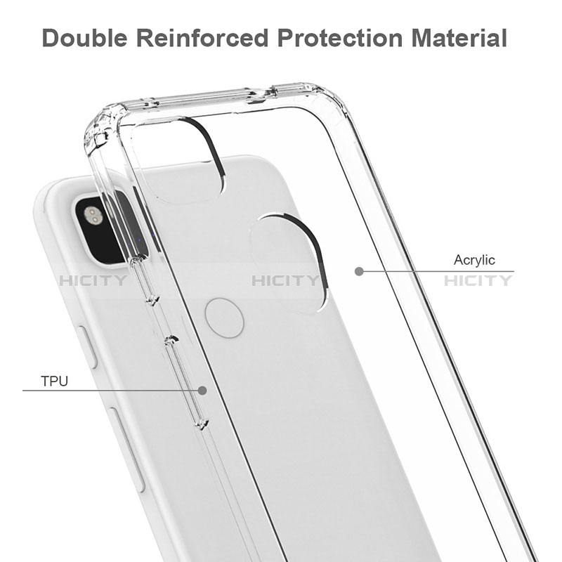 Coque Rebord Contour Silicone et Vitre Transparente Housse Etui 360 Degres ZJ5 pour Google Pixel 4a Plus