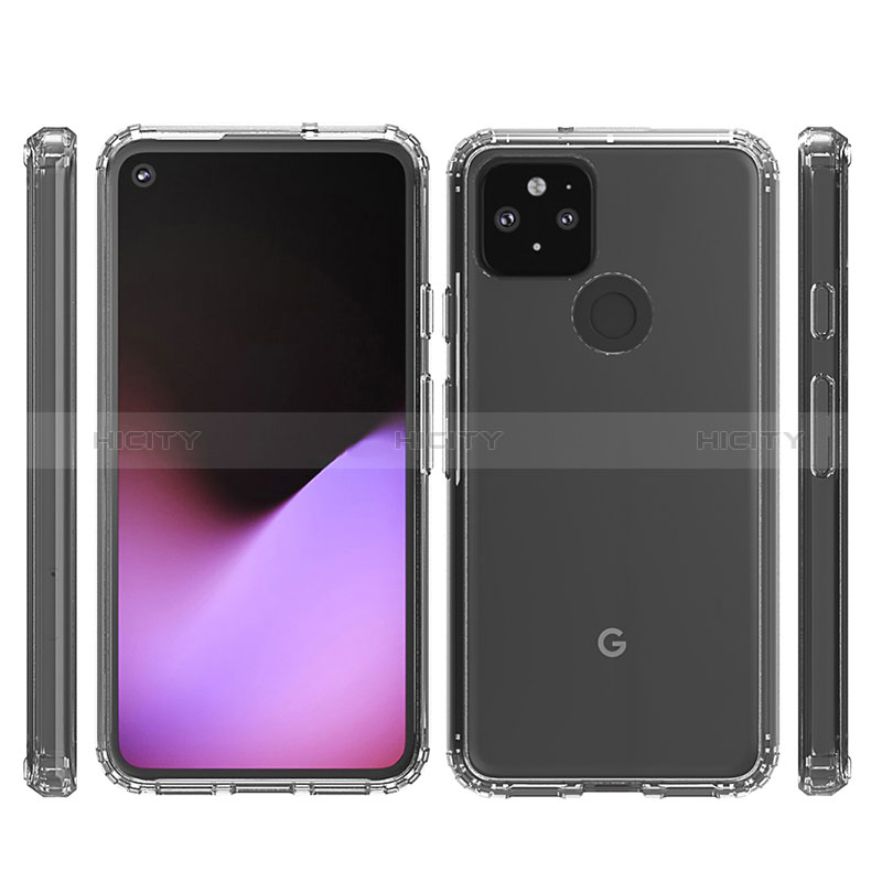 Coque Rebord Contour Silicone et Vitre Transparente Housse Etui 360 Degres ZJ5 pour Google Pixel 5 Plus