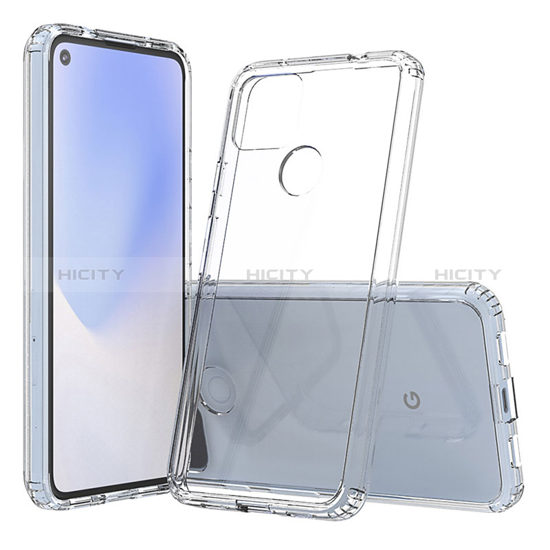 Coque Rebord Contour Silicone et Vitre Transparente Housse Etui 360 Degres ZJ5 pour Google Pixel 5 XL 5G Clair Plus