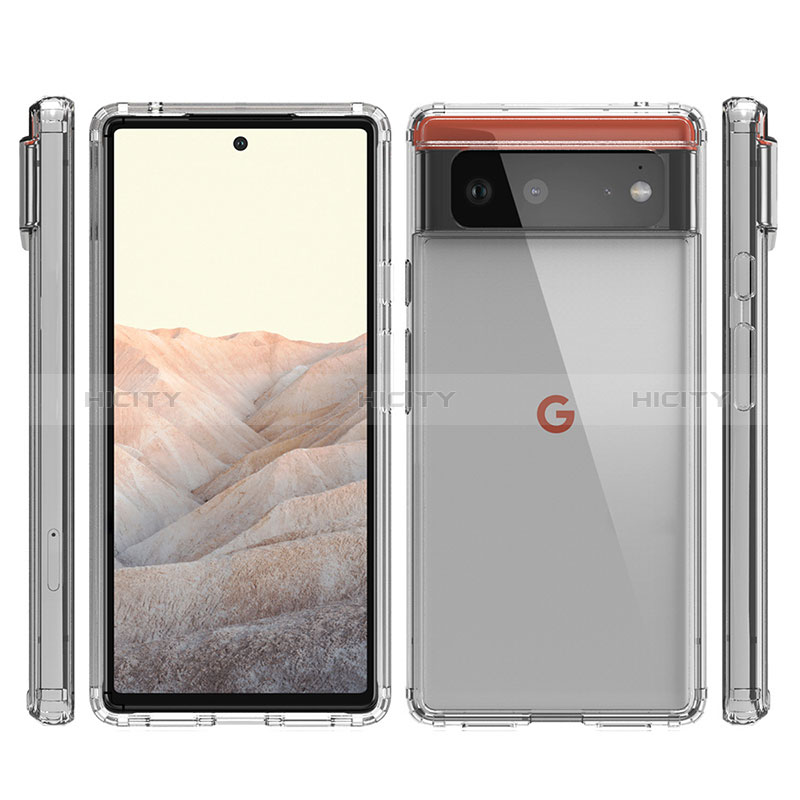 Coque Rebord Contour Silicone et Vitre Transparente Housse Etui 360 Degres ZJ5 pour Google Pixel 6 5G Plus