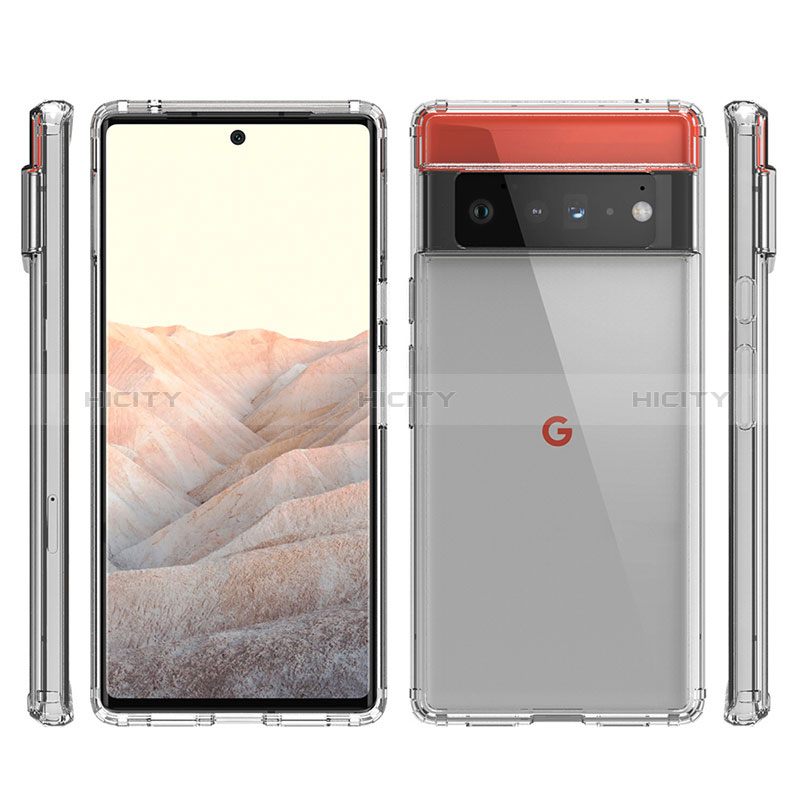 Coque Rebord Contour Silicone et Vitre Transparente Housse Etui 360 Degres ZJ5 pour Google Pixel 6 Pro 5G Plus