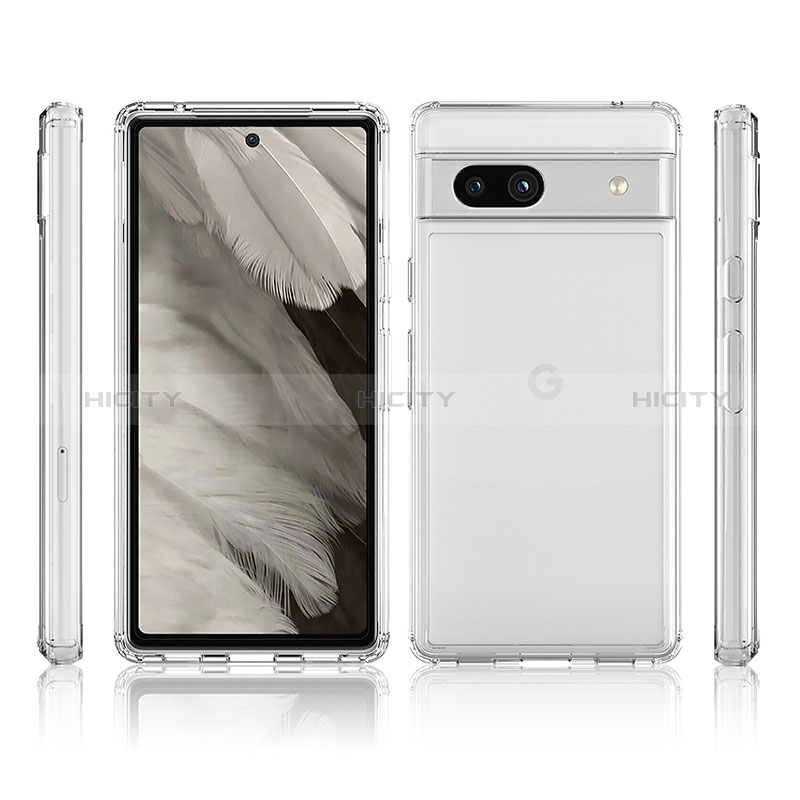 Coque Rebord Contour Silicone et Vitre Transparente Housse Etui 360 Degres ZJ5 pour Google Pixel 7a 5G Plus