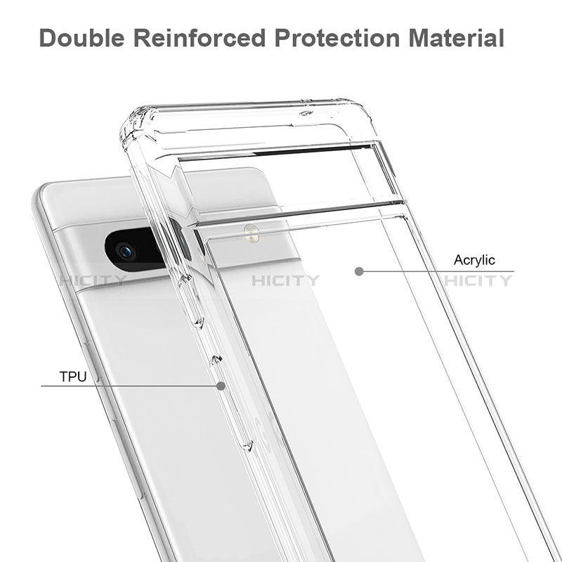 Coque Rebord Contour Silicone et Vitre Transparente Housse Etui 360 Degres ZJ5 pour Google Pixel 7a 5G Plus