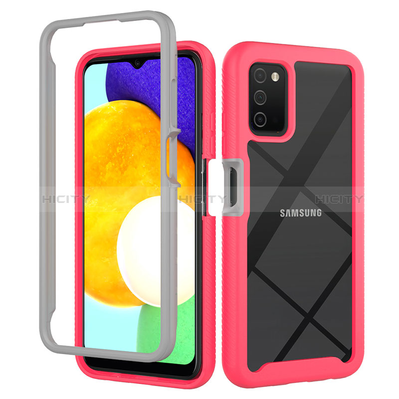 Coque Rebord Contour Silicone et Vitre Transparente Housse Etui 360 Degres ZJ5 pour Samsung Galaxy A02s Plus