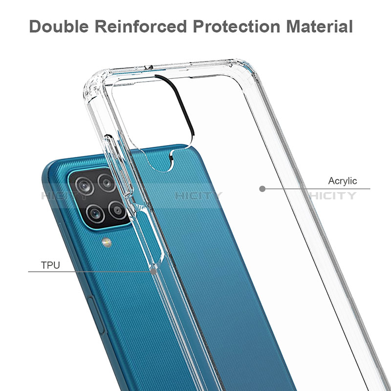 Coque Rebord Contour Silicone et Vitre Transparente Housse Etui 360 Degres ZJ5 pour Samsung Galaxy A12 Nacho Plus