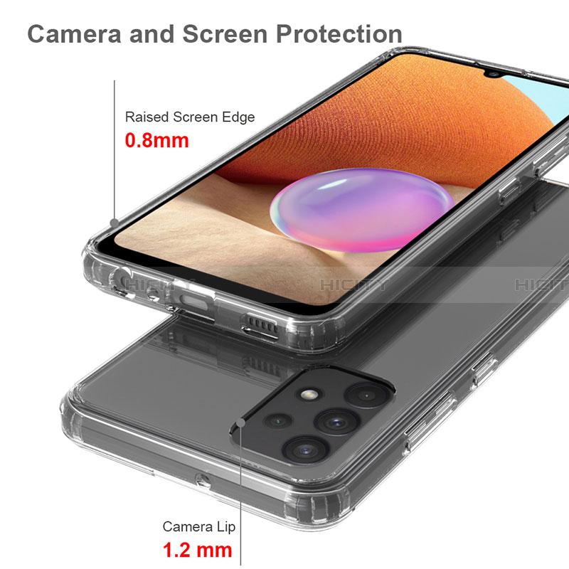 Coque Rebord Contour Silicone et Vitre Transparente Housse Etui 360 Degres ZJ5 pour Samsung Galaxy A32 5G Plus
