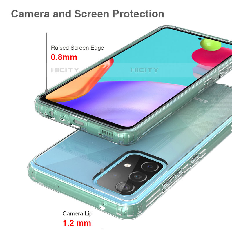 Coque Rebord Contour Silicone et Vitre Transparente Housse Etui 360 Degres ZJ5 pour Samsung Galaxy A52 5G Plus