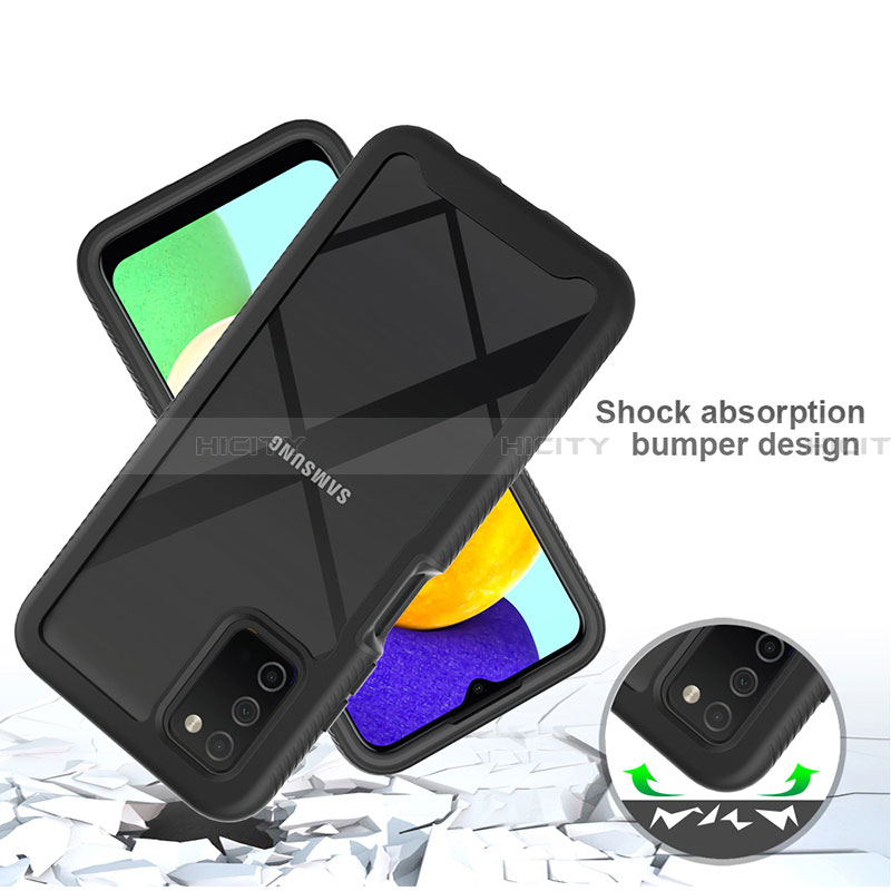 Coque Rebord Contour Silicone et Vitre Transparente Housse Etui 360 Degres ZJ5 pour Samsung Galaxy F02S SM-E025F Plus