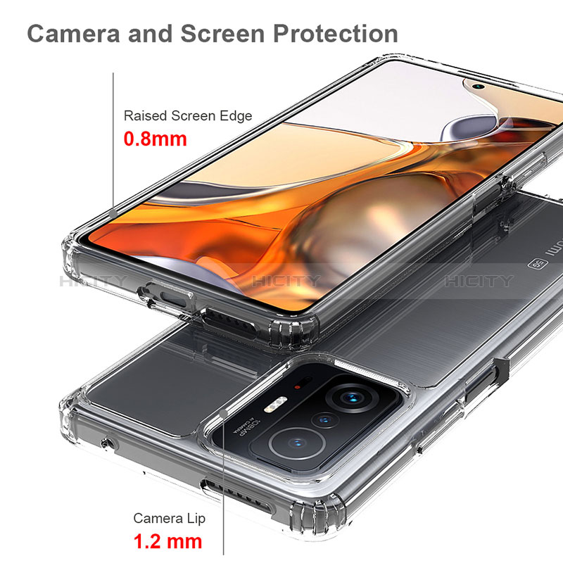 Coque Rebord Contour Silicone et Vitre Transparente Housse Etui 360 Degres ZJ5 pour Xiaomi Mi 11T Pro 5G Plus