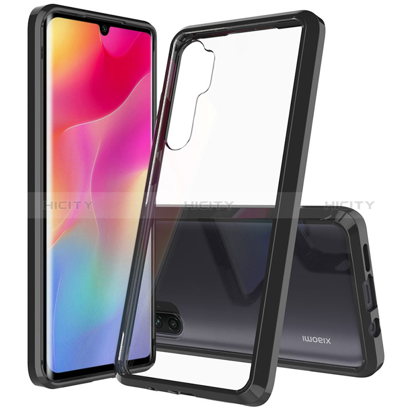 Coque Rebord Contour Silicone et Vitre Transparente Housse Etui 360 Degres ZJ5 pour Xiaomi Mi Note 10 Lite Noir Plus