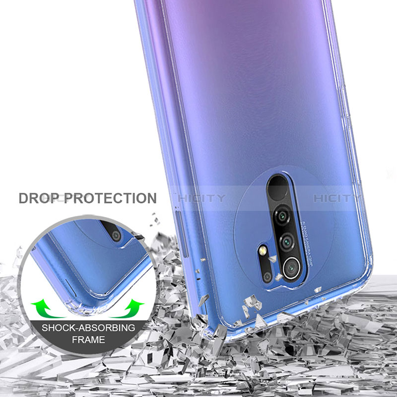 Coque Rebord Contour Silicone et Vitre Transparente Housse Etui 360 Degres ZJ5 pour Xiaomi Redmi 9 Plus