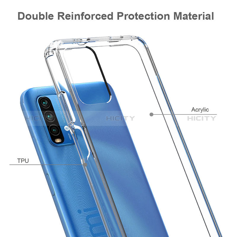 Coque Rebord Contour Silicone et Vitre Transparente Housse Etui 360 Degres ZJ5 pour Xiaomi Redmi 9 Power Plus