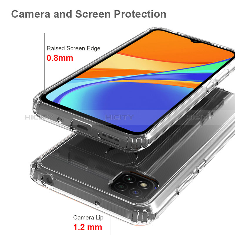 Coque Rebord Contour Silicone et Vitre Transparente Housse Etui 360 Degres ZJ5 pour Xiaomi Redmi 9C NFC Plus