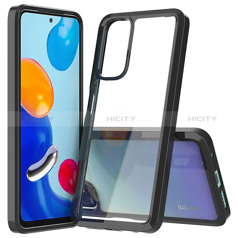 Coque Rebord Contour Silicone et Vitre Transparente Housse Etui 360 Degres ZJ5 pour Xiaomi Redmi Note 11 4G (2022) Noir Plus