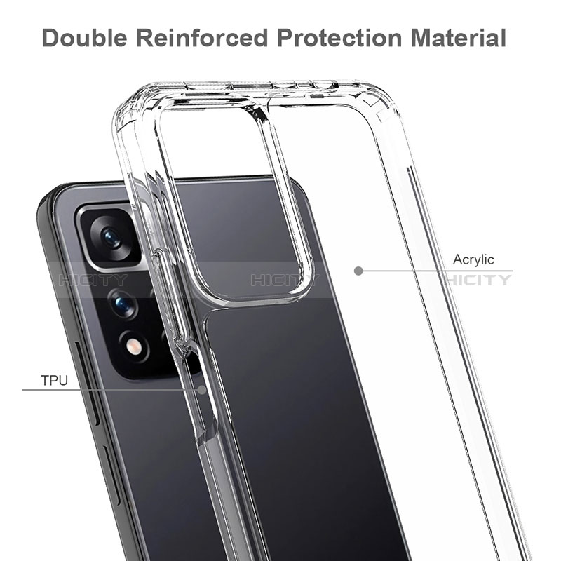 Coque Rebord Contour Silicone et Vitre Transparente Housse Etui 360 Degres ZJ5 pour Xiaomi Redmi Note 11 Pro+ Plus 5G Plus