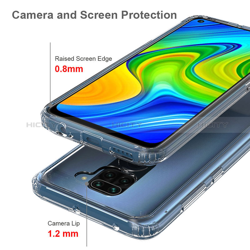 Coque Rebord Contour Silicone et Vitre Transparente Housse Etui 360 Degres ZJ5 pour Xiaomi Redmi Note 9 Plus