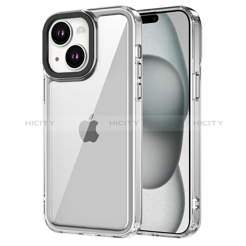 Coque Rebord Contour Silicone et Vitre Transparente Housse Etui AC1 pour Apple iPhone 14 Plus Clair Plus