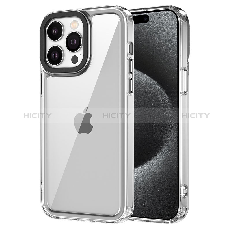 Coque Rebord Contour Silicone et Vitre Transparente Housse Etui AC1 pour Apple iPhone 14 Pro Max Clair Plus