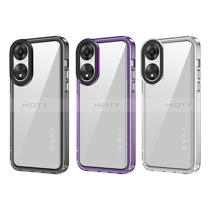 Coque Rebord Contour Silicone et Vitre Transparente Housse Etui AC1 pour Oppo A18 Plus