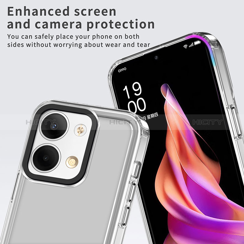 Coque Rebord Contour Silicone et Vitre Transparente Housse Etui AC1 pour Oppo Reno9 Pro 5G Plus