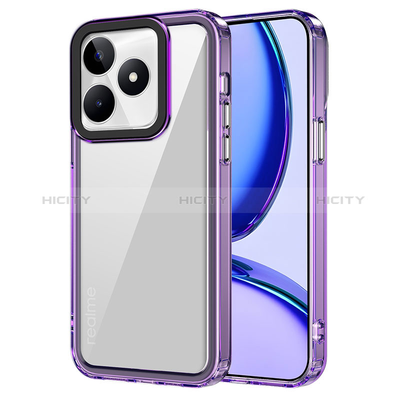 Coque Rebord Contour Silicone et Vitre Transparente Housse Etui AC1 pour Realme C53 India Plus