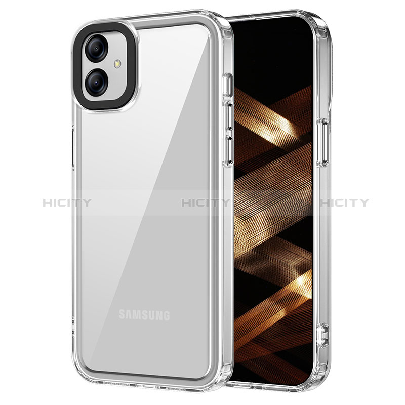 Coque Rebord Contour Silicone et Vitre Transparente Housse Etui AC1 pour Samsung Galaxy A04E Clair Plus