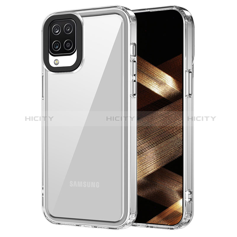 Coque Rebord Contour Silicone et Vitre Transparente Housse Etui AC1 pour Samsung Galaxy A12 5G Clair Plus