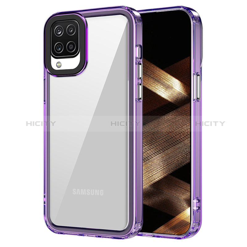 Coque Rebord Contour Silicone et Vitre Transparente Housse Etui AC1 pour Samsung Galaxy A12 5G Plus