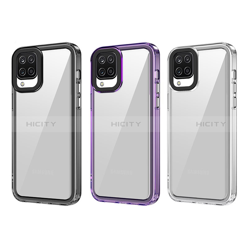 Coque Rebord Contour Silicone et Vitre Transparente Housse Etui AC1 pour Samsung Galaxy A12 5G Plus