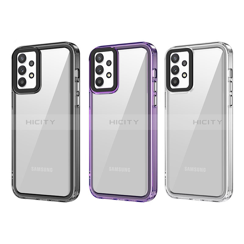 Coque Rebord Contour Silicone et Vitre Transparente Housse Etui AC1 pour Samsung Galaxy A32 4G Plus