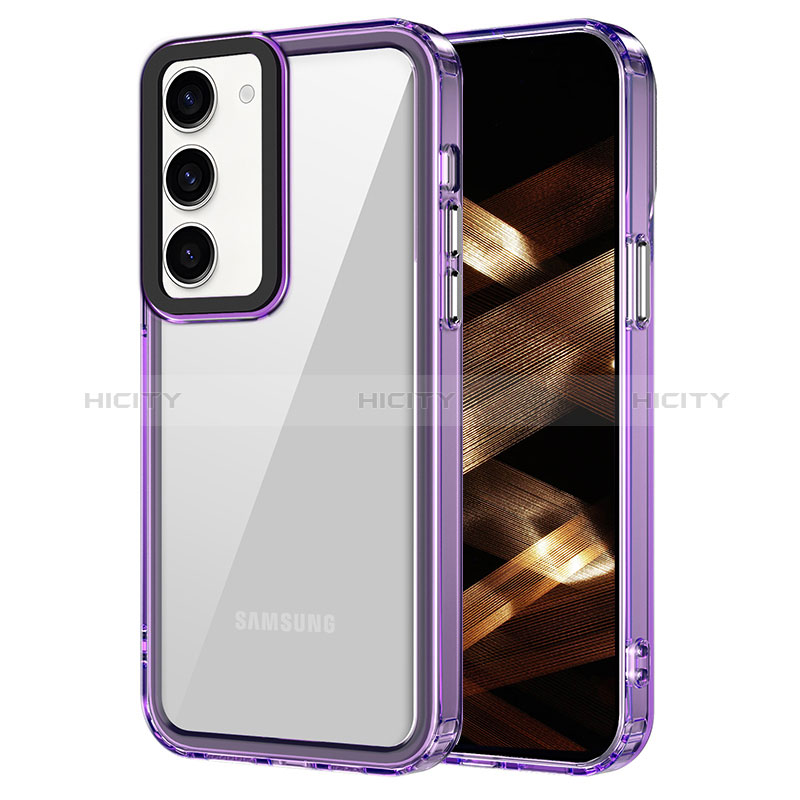 Coque Rebord Contour Silicone et Vitre Transparente Housse Etui AC1 pour Samsung Galaxy S22 Plus 5G Violet Clair Plus