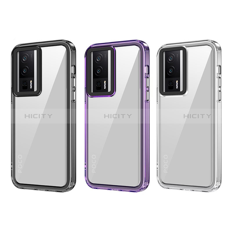 Coque Rebord Contour Silicone et Vitre Transparente Housse Etui AC1 pour Xiaomi Poco F5 Pro 5G Plus