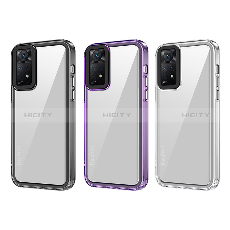 Coque Rebord Contour Silicone et Vitre Transparente Housse Etui AC1 pour Xiaomi Redmi Note 11 Pro 4G Plus