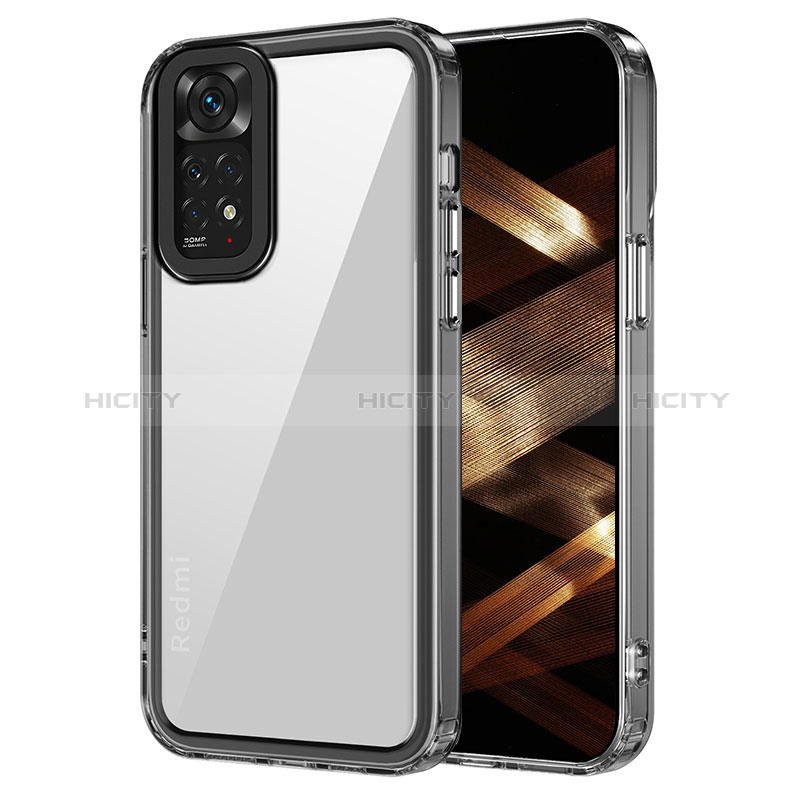 Coque Rebord Contour Silicone et Vitre Transparente Housse Etui AC1 pour Xiaomi Redmi Note 11S 4G Noir Plus