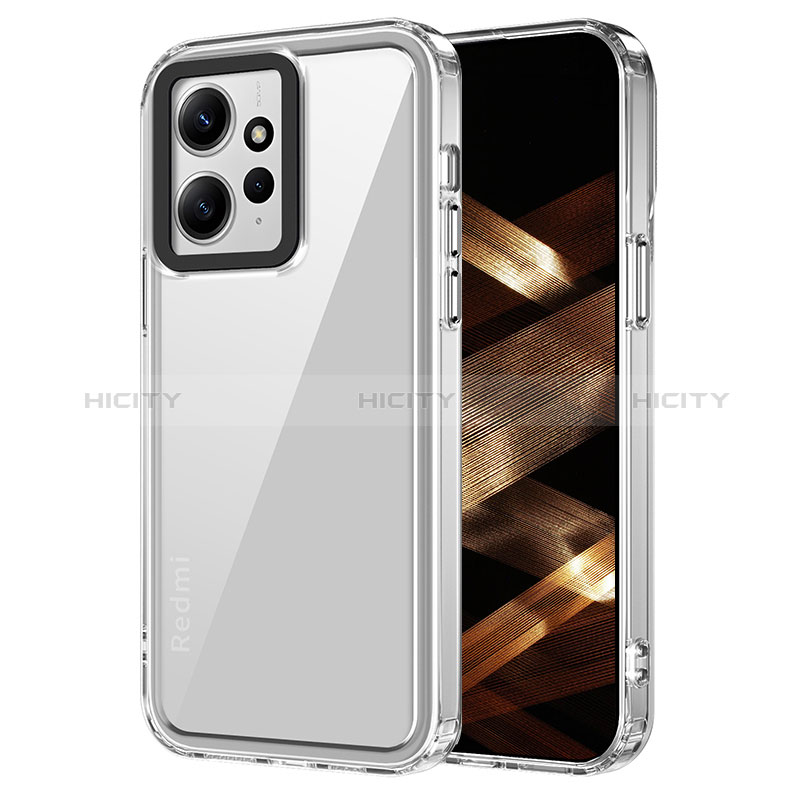 Coque Rebord Contour Silicone et Vitre Transparente Housse Etui AC1 pour Xiaomi Redmi Note 12 4G Clair Plus