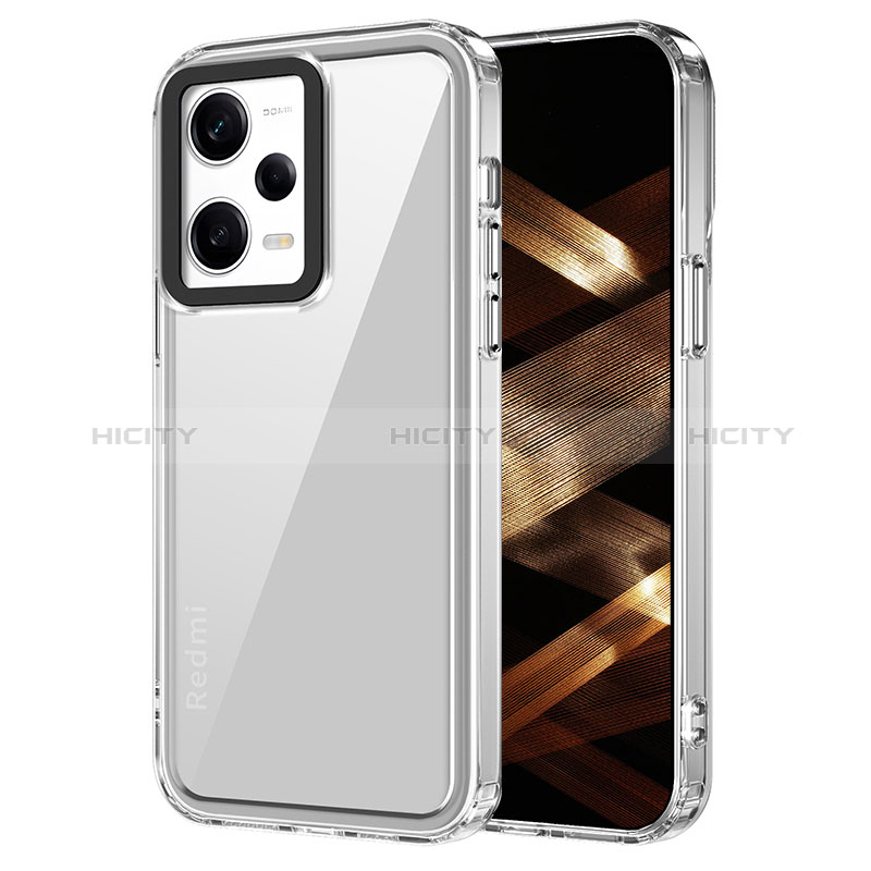 Coque Rebord Contour Silicone et Vitre Transparente Housse Etui AC1 pour Xiaomi Redmi Note 12 Pro 5G Clair Plus