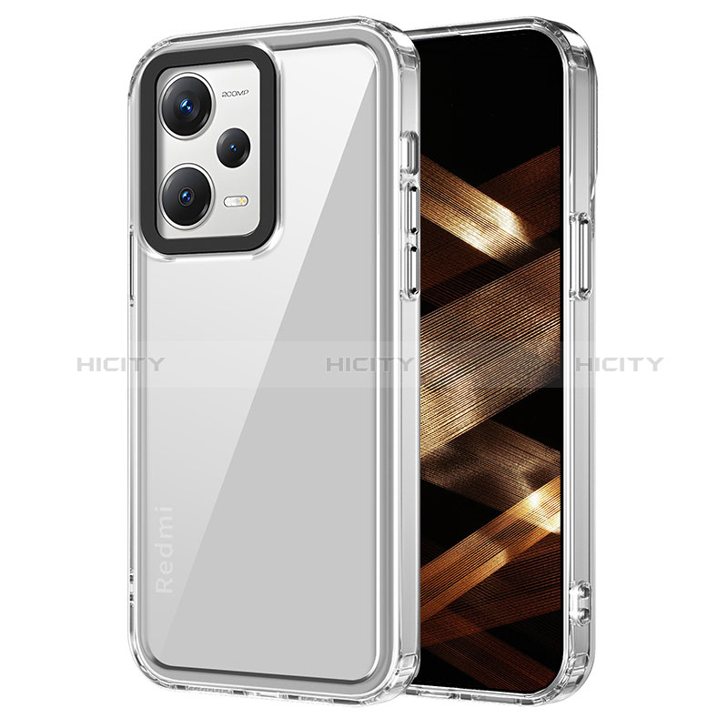 Coque Rebord Contour Silicone et Vitre Transparente Housse Etui AC1 pour Xiaomi Redmi Note 12 Pro+ Plus 5G Clair Plus