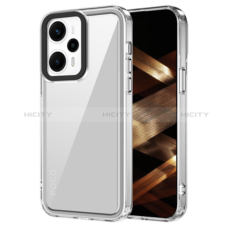 Coque Rebord Contour Silicone et Vitre Transparente Housse Etui AC1 pour Xiaomi Redmi Note 12 Turbo 5G Clair Plus