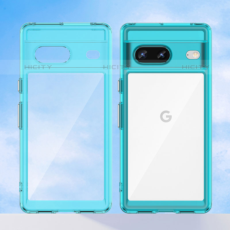 Coque Rebord Contour Silicone et Vitre Transparente Housse Etui J01S pour Google Pixel 7 5G Plus